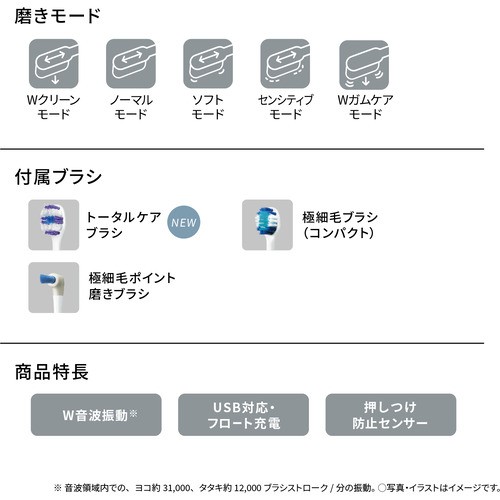 パナソニック EW-DP57-S 音波振動ハブラシ ドルツ シルバー EWDP57Sの