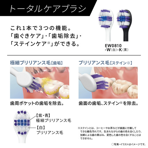 パナソニック EW-DA48-A 音波振動ハブラシ ドルツ リニア音波振動 ポイント磨きブラシ付属 ディープネイビー_7