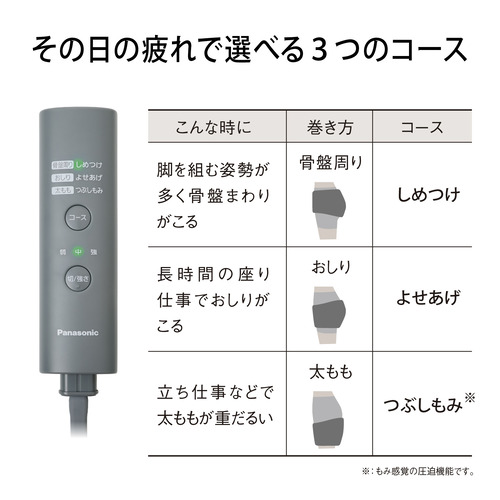 パナソニック EW-RA170-H エアーマッサージャー 骨盤おしりリフレ ライトグレー_9