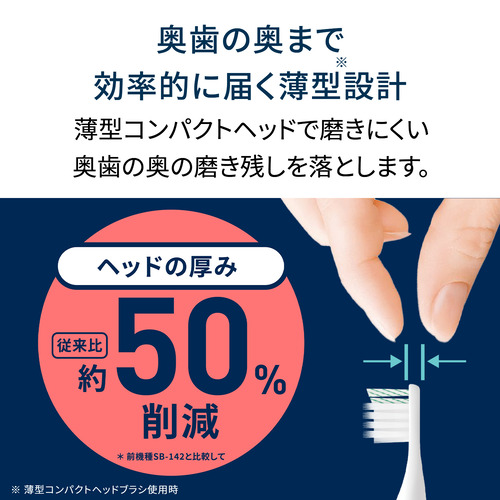 オムロン HT-B3200 音波式電動歯ブラシ 充電式 薄型ヘッド 2つのブラッシングモード搭載_5