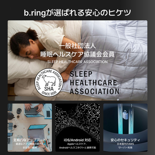 b.ring BP075TNSV1 Pro モデル スマートリング チタン AI 健康管理 睡眠管理 サイズ 7 b.ring G2 PRO Bluetooth対応 シルバー_7