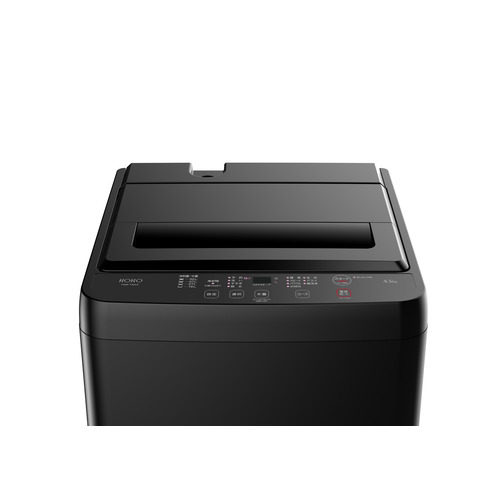 ヤマダオリジナル 全自動洗濯機 洗濯：4.5ｋｇ 幅57.5cm 一人暮し向け ステンレス槽 槽洗浄 RORO YWMT-45LK ブラック系 2023年【DD】