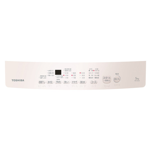 東芝 全自動洗濯機 洗濯：5.0kg 簡易乾燥 幅55.5cm Wシャワー洗浄 スピードコース 部屋干しモード AW-5GA4(W) ホワイト系
