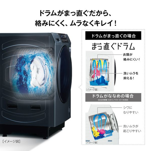 AQUA ドラム式洗濯機 右開き 洗濯8kg 乾燥4.5kg 幅59.5cm お湯洗い 除菌&無排気乾燥 まっ直ぐドラム AQW-D8A-R(W) ホワイト系_10