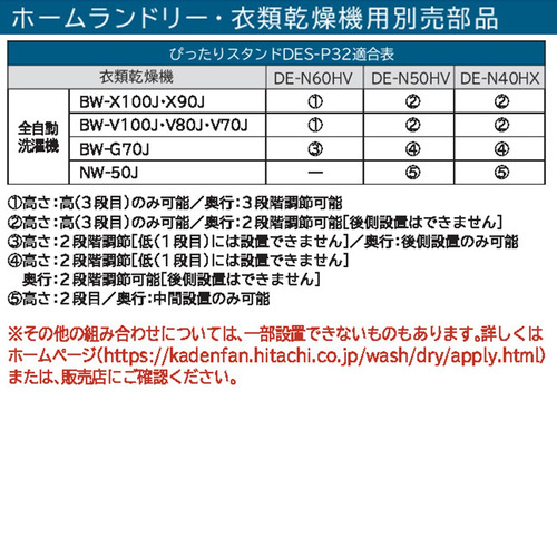 日立 DES-P32-S 日立衣類乾燥機専用 直付けスタンド 「ぴったり