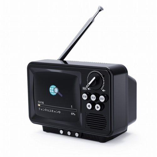WINTECH TVR-RT1 K 2.8インチ ワンセグテレビ レトロデザイン ラジオも聴ける ワイドFM対応 ブラック_1