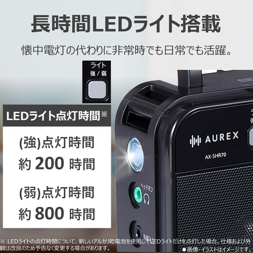 東芝 AX-SHR70(K) LEDライト付きホームラジオ 声くっきり機能搭載 高