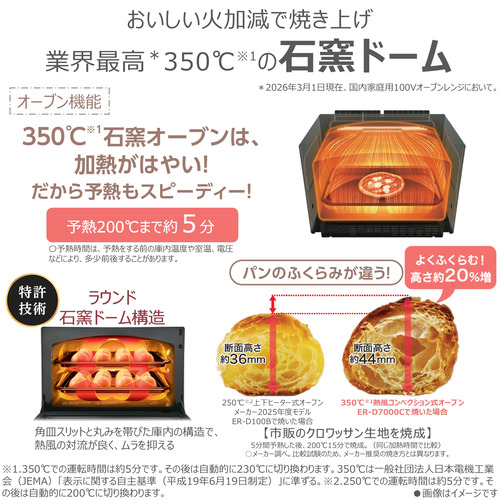 東芝 ER-D5000C(K) オーブンレンジ 石窯ドーム 350度の高火力 ファイン 