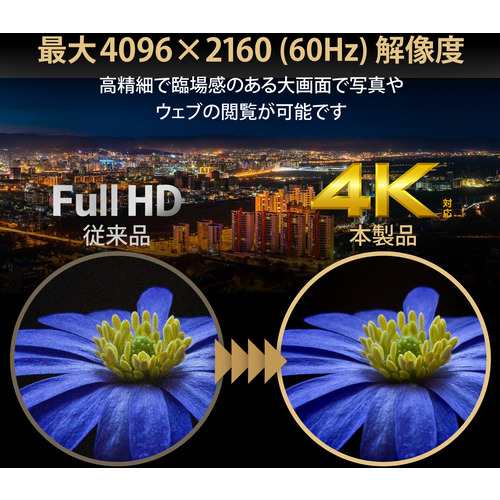 エレコム VSP-HDP18BK HDMI分配器 4K 60P 対応 1入力 8出力