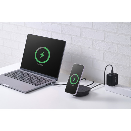 エレコム DST-Q041BPBK ドッキングステーション Qi2 15Wワイヤレス充電 4in1 USB 3.2 Gen1 5Gbps Windows Mac 対応 ブラック_3