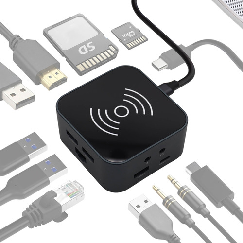 AXELTECH AXDST02BK 13 in 1ドッキングステーション USB Type-C,HDMI,LAN,オーディオ出力ポート搭載 Windows Mac対応 ブラック_1