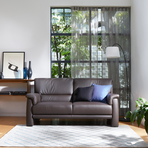 大塚家具 [2.5人掛] ドイツ製ソファ「ベルク」本革 総革張り#24 ダークブラウン色 308,000円