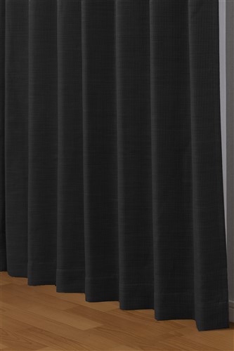 [100×178]遮光・防炎カーテンフーガ ブラック 2枚入 形状記憶加工 ウォッシャブル