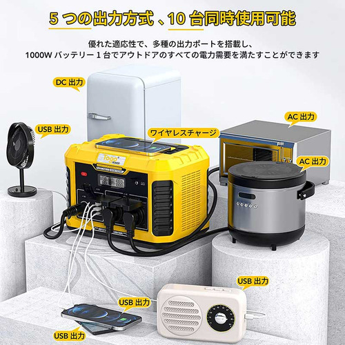 コンピューケース・ジャパン AD1000Y ポータブル電源 Togopower 933wh イエロー_4