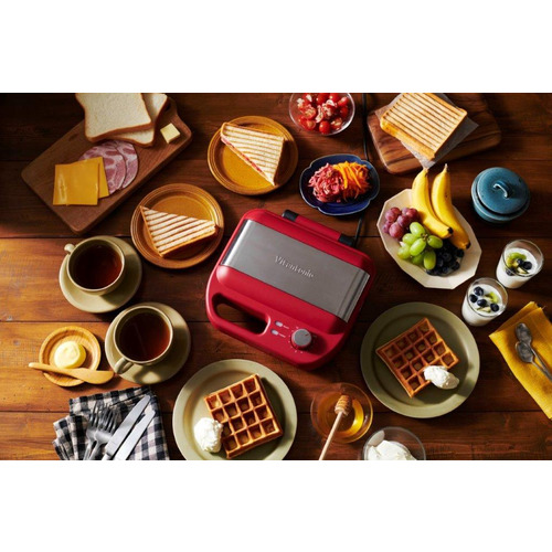 ビタントニオ VWH-600-R ワッフル&ホットサンドベーカー レッド ビタントニオ VWH-600-R ワッフル&ホットサンドベーカー レッド
