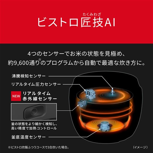 パナソニック SR-X910D-K 可変圧力IHジャー炊飯器 5.5合炊き Wおどり炊き ダイヤモンド竈釜 ブラック_6