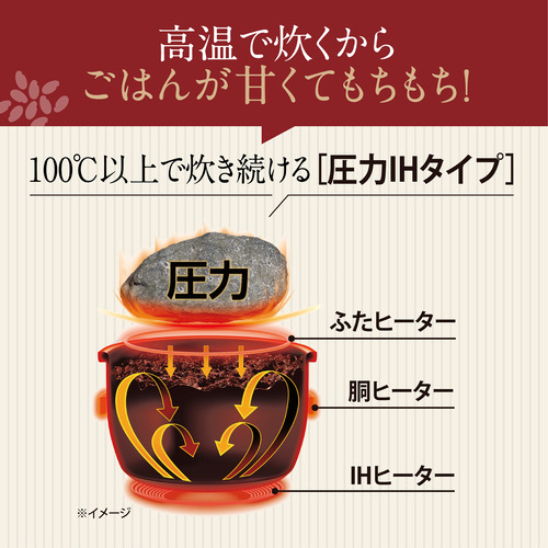 象印マホービン NW-YC10-WA 圧力IH炊飯ジャー 極め炊き 炊き分け圧力 5.5合炊き ホワイト_3