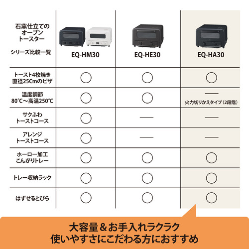 象印マホービン EQ-HA30-BA オーブントースター 4枚焼き 火力2段切りかえ ブラック_7
