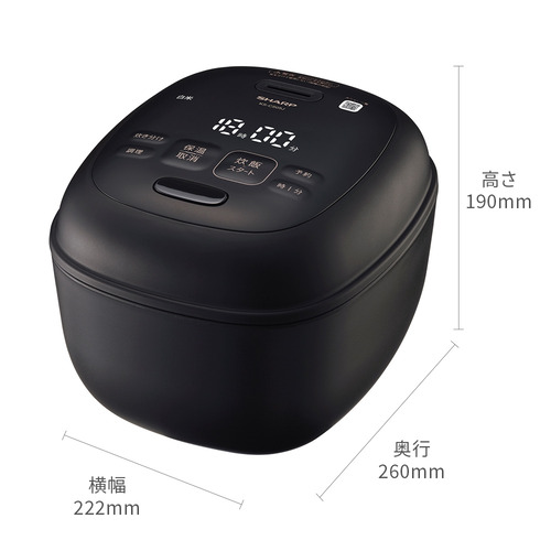 シャープ KSCS05J ジャー炊飯器 3mm厚釜＆球面炊き 3合炊き ブラック_1