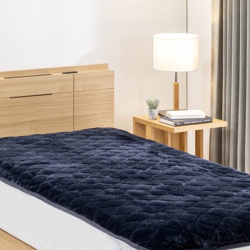 【期間限定特価】NEWヤマダオリジナル あったか敷パッド HOT STYLE シングル:約100ｘ200cm ネイビー 吸湿発熱(表地)・蓄熱保温(中わた)