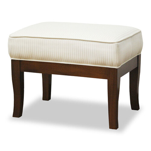 大塚家具 スツール「ベネチア」布ホワイト色 マホガニー材 オットマン