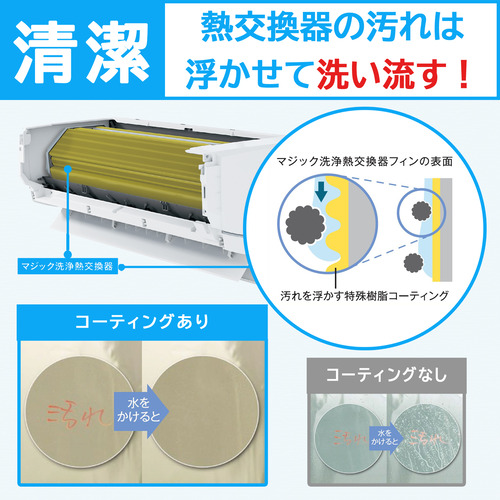 東芝ルームエアコン 10畳用マジック洗浄熱交換器内部乾燥運転 東芝ルームエアコン 10畳用マジック洗浄熱交換器内部乾燥運転