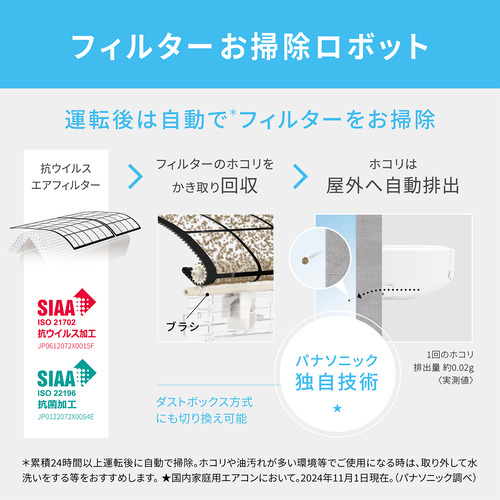 標準工事費込】パナソニック エアコン 6畳 ナノイー搭載 奥行 