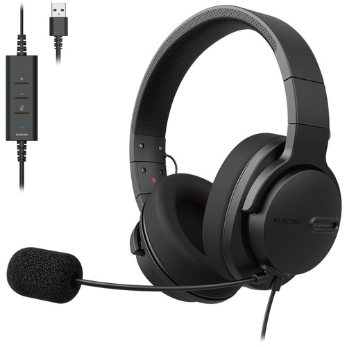 エレコム HS-HP105UNCBK ヘッドセット 有線 USB 接続 両耳オーバーヘッドホンタイプ ゲーミング ブラック HSHP105UNCBKの通販は