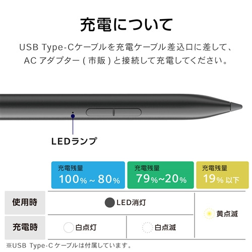 エレコム P-TPMPP02BK MPPタッチペン 【 Surface等 MPP2.0対応端末で
