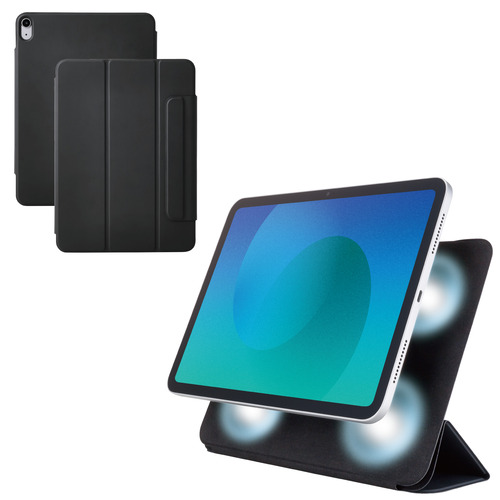 エレコム TB-A25MWVPF2BK iPad Air ケース 11インチ ( M3／M2 )／10.9インチ 第5・第4世代 マグネット着脱フラップ ブラック