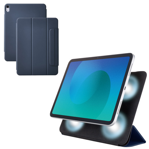 エレコム TB-A25MWVPF2NV iPad Air ケース 11インチ ( M3／M2 )／10.9インチ 第5・第4世代 マグネット着脱フラップ ネイビー