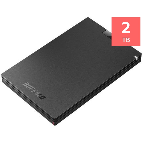 BUFFALO SSD-PGC2.0U3-BC 外付けSSD 2TB 黒色 SSD