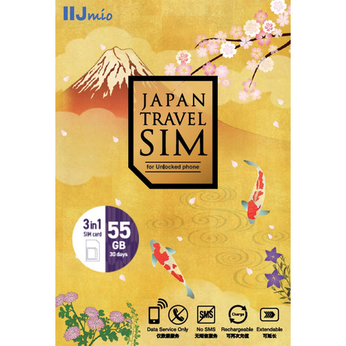 IIJ IM-B374 SIMカード Japan Travel SIM 55GB(3in1) 7,280円