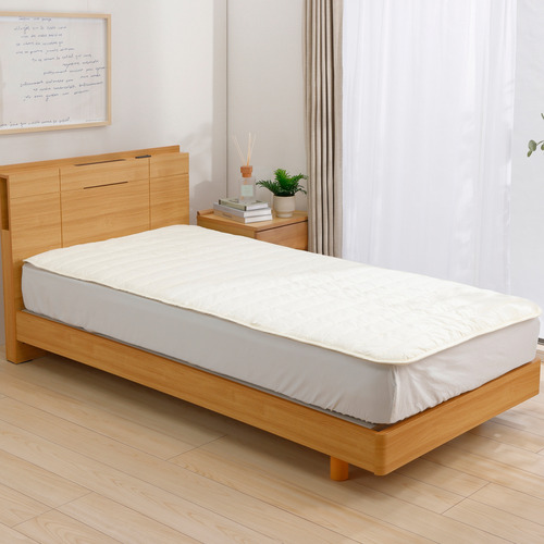 [シングル]By IDC ヤマダ×大塚家具 ズレにくいベッドパッド3点パック ウール調湿タイプ 97×195cm ボックスシーツ2枚 ゴムなし_1
