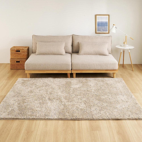 萩原 ミックスシャギーラグ Liva リーヴァ 約200×200cm サンドベージュ