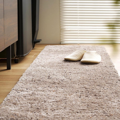 萩原 ミックスシャギーマット Liva リーヴァ 約45×240cm グレージュ