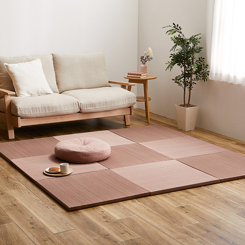 萩原 【12枚組】置き畳 紗彩 約65×65×2.5cm レッド 20,342円