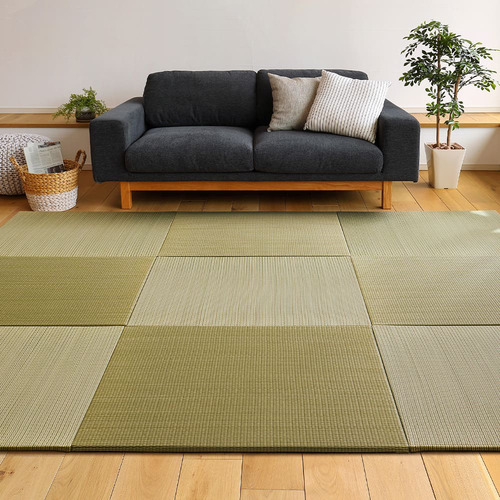 萩原 【6枚組】置き畳フラッタ 四季 約82×82×1.5cm グリーン