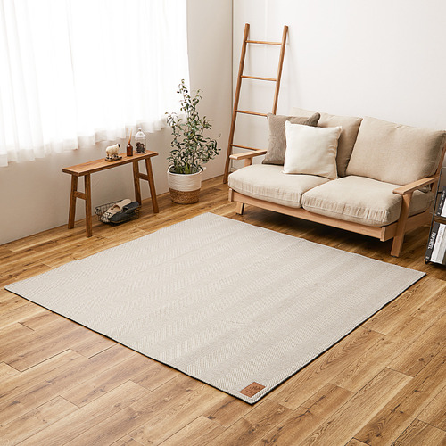 萩原 ヘリンボンラグ ボーナ 約230×230cm グレー