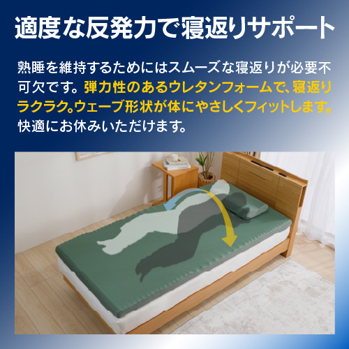 西川 SLEEPLINE ウェーブマットレス＆枕 2点セット 高反発 体圧分散
