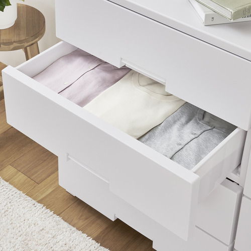 【期間限定大特価】天馬 Fits フィッツチェスト 7505 幅75cm 5段 ロック付き スムーズな引出し 収納 タンス 完成品 ホワイト_7