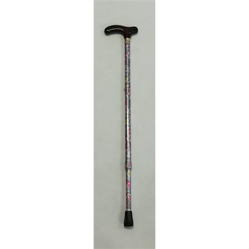 アスティ STA22 ２段花柄ステッキ グレーの通販は