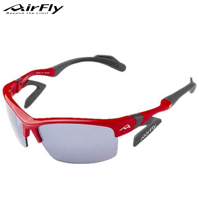 エアフライ スポーツアクセサリー メンズ レディース スポーツサングラス RD AF303C4 AirFly レッド 鼻パッドがない為、鼻に跡がつかないの通販は