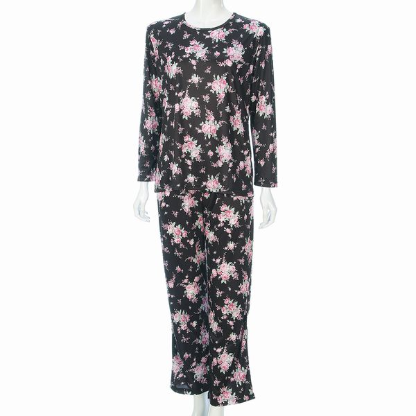 携帯パジャマ エレガントローズ柄 トラベルパジャマ ポーチ付