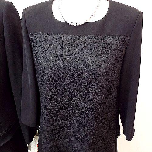 喪服 礼服 レディース レース ブラックフォーマル 3点セットフォーマル