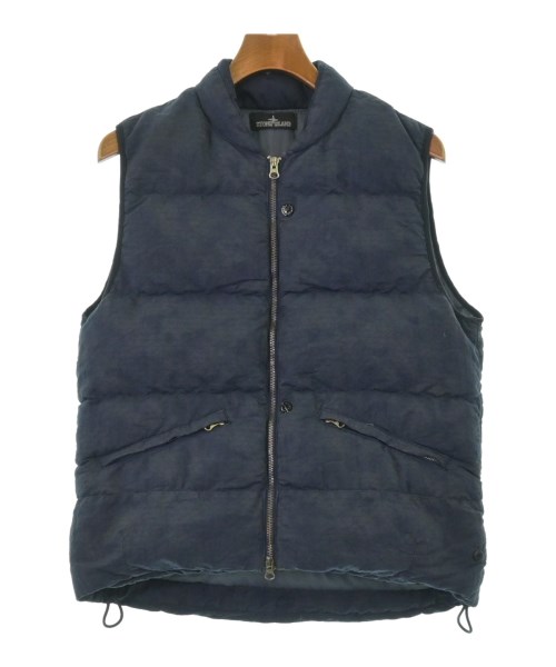 ストーンアイランド　ダウンベスト　ブルー　S フード付（収納） ストーンアイランド ダウンベスト ネイビー 希少サイズ ネイビー（紺