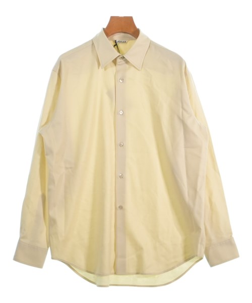 オーラリー シアーシャツ オーラリー イエロー シアー長袖シャツ