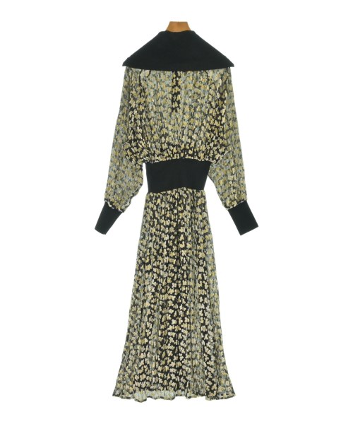 トリーバーチ TORY BURCH ワンピース 総柄 シルク ストレッチ カットソー XS 黒 グレー/d29☆AA★ レディース