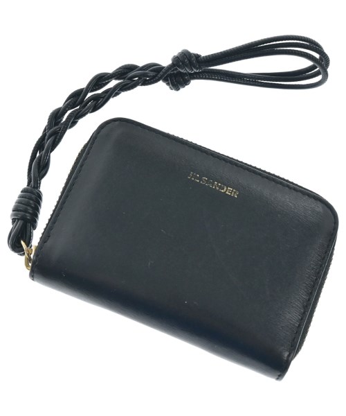 JIL SANDER◇ZIP AROUND WALLET SM/コインケース/レザー/ブラック