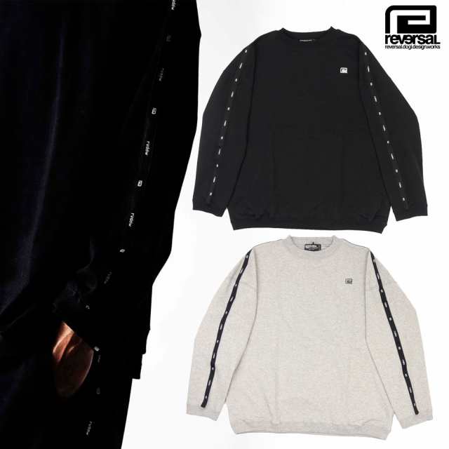 reversal リバーサルロゴテープ クルーネックスウェット URBAN SWEAT LOGO TAPE CREW NECK rv21aw204 rvddw サイドテープ クルースウェッの通販は